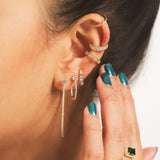 TAI JEWELRY Earrings CZ Baguette Ear Cuff