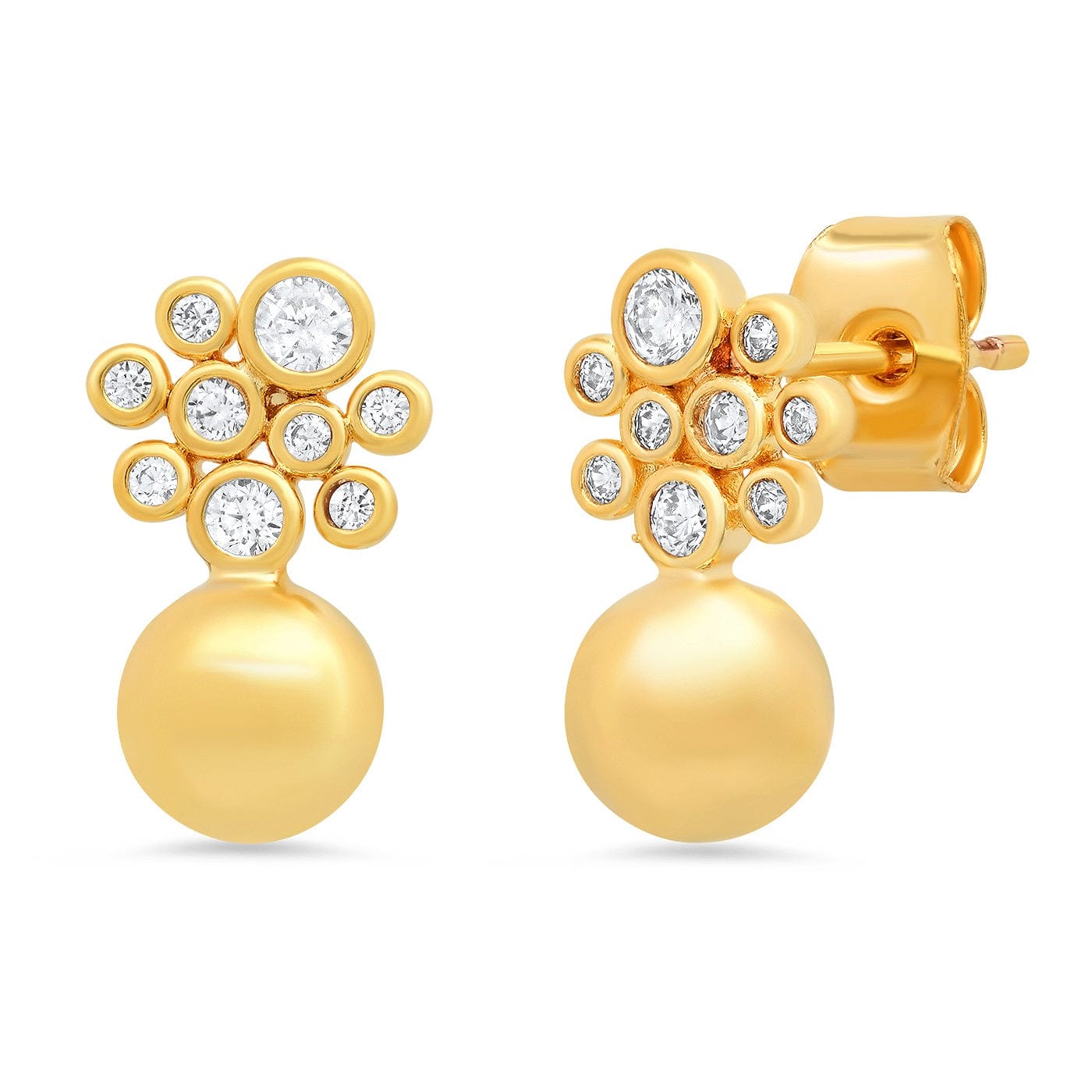 TAI JEWELRY | Cz Bezel Cluster Drop Stud | Earrings |