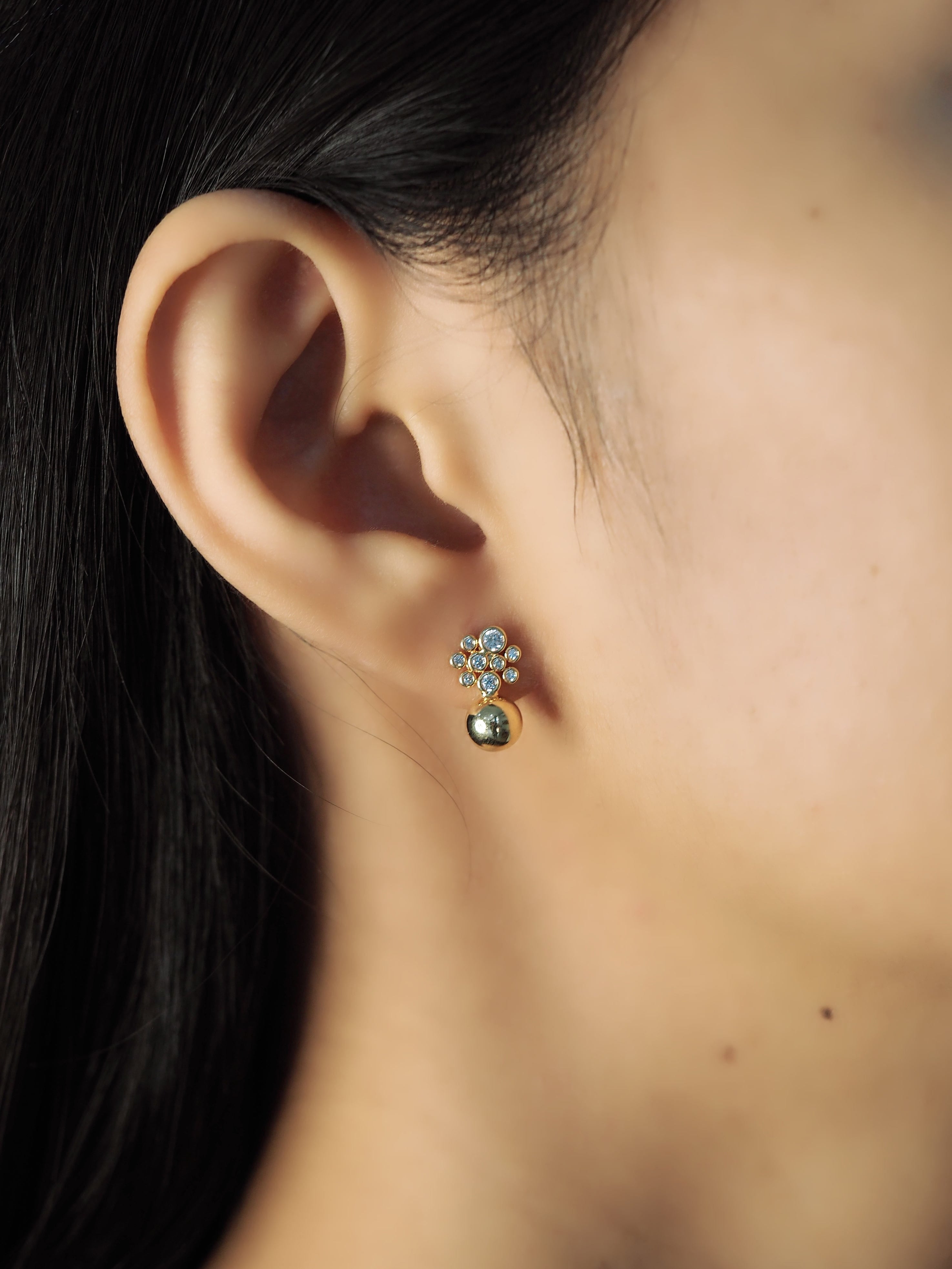 TAI JEWELRY | Cz Bezel Cluster Drop Stud | Earrings |