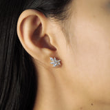 TAI JEWELRY Earrings Cz Cluster Leaf Studs