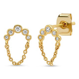 TAI JEWELRY | CZ Dangle Chain Studs | Earrings |