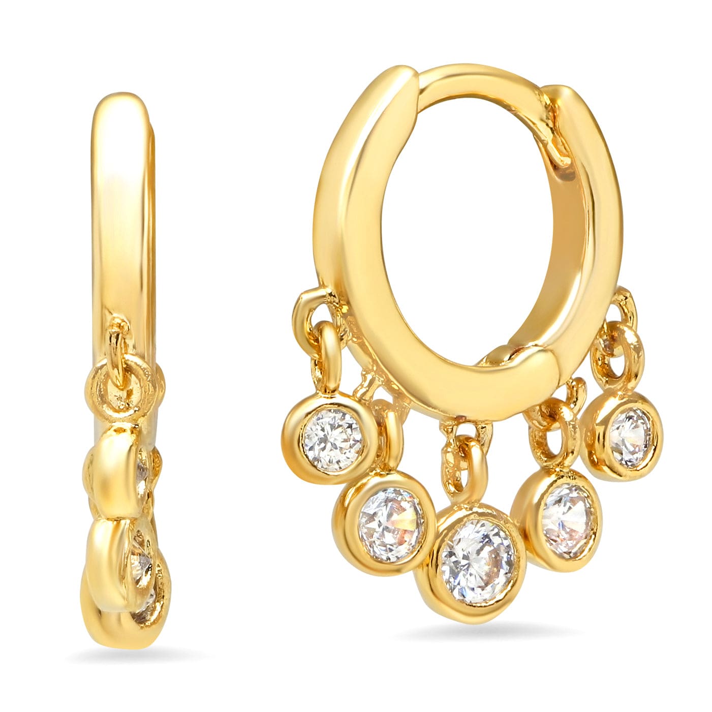 TAI JEWELRY | CZ Drop Huggies | Earrings |