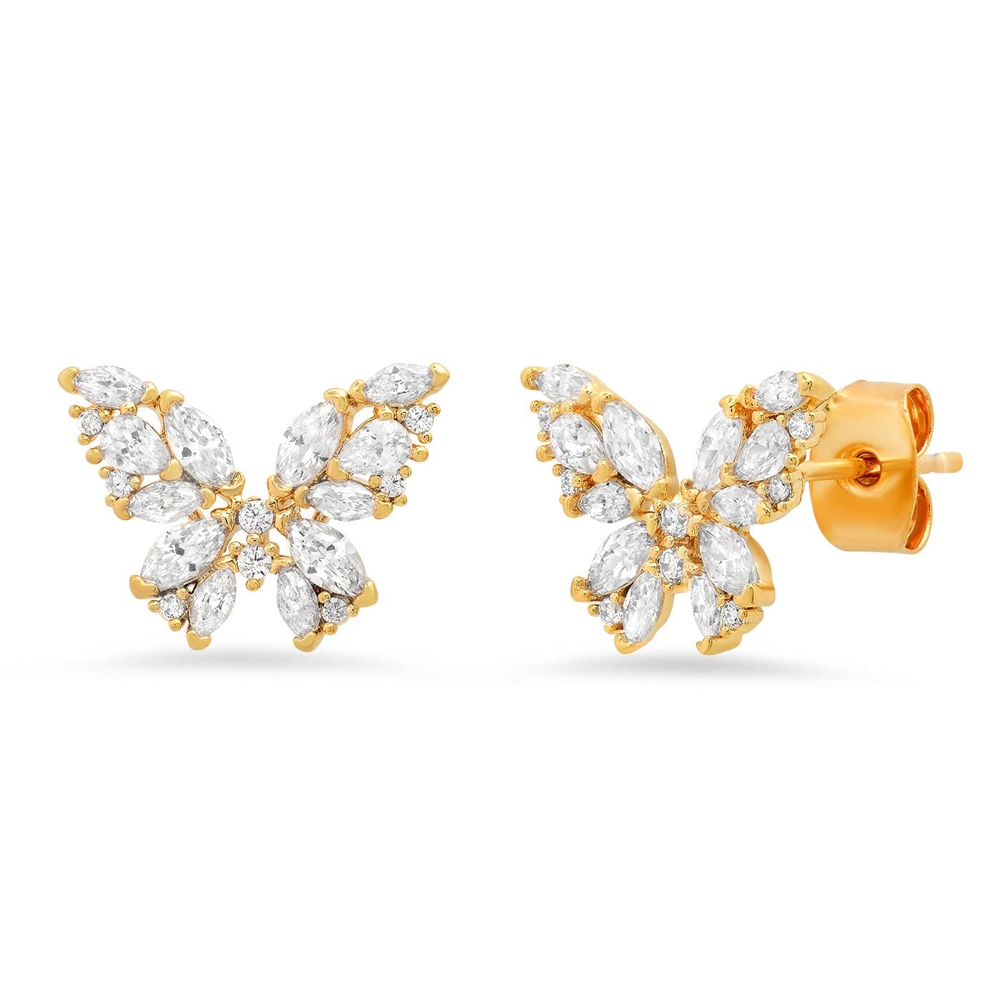 TAI JEWELRY | CZ Encrusted Butterfly Studs | Earrings |