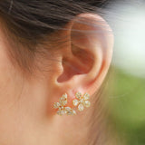 TAI JEWELRY Earrings CZ Encrusted Butterfly Studs