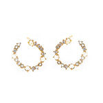 TAI JEWELRY Earrings Cz Encrusted Front/Back Hoop