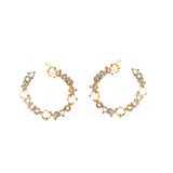 TAI JEWELRY Earrings Cz Encrusted Front/Back Hoop