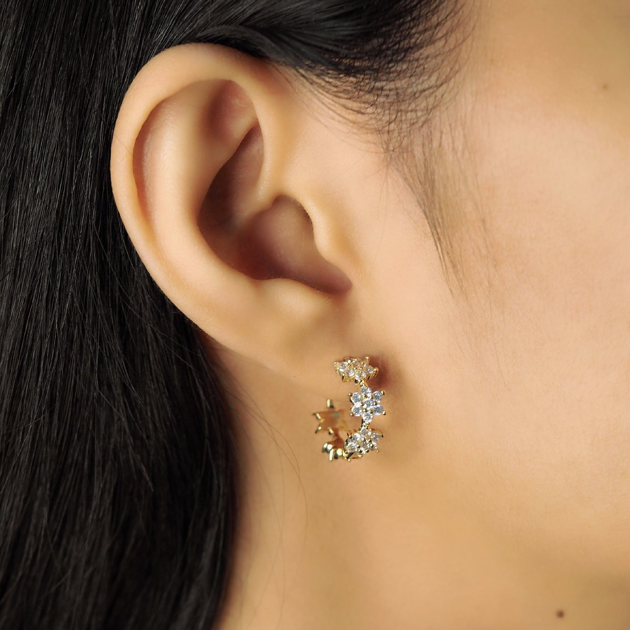 TAI JEWELRY | Flower Power Huggie | Earrings |