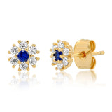 TAI JEWELRY | CZ Flower Stud Earrings with Jewel Center | Earrings |