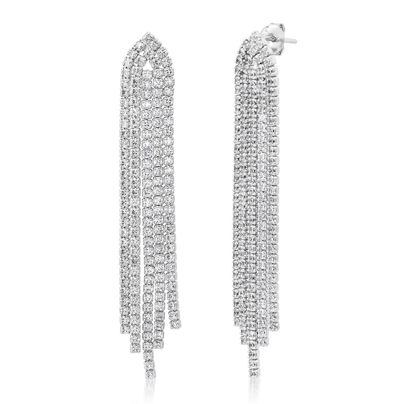TAI JEWELRY Earrings CZ Fringe Earrings