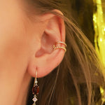 TAI JEWELRY | CZ Gold Ridged Ear Cuff | Earrings |