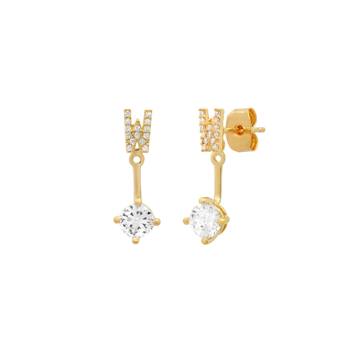 TAI JEWELRY Earrings CZ Monogram Ear Jacket