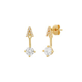 TAI JEWELRY Earrings CZ Monogram Ear Jacket