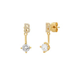 TAI JEWELRY Earrings B CZ Monogram Ear Jacket