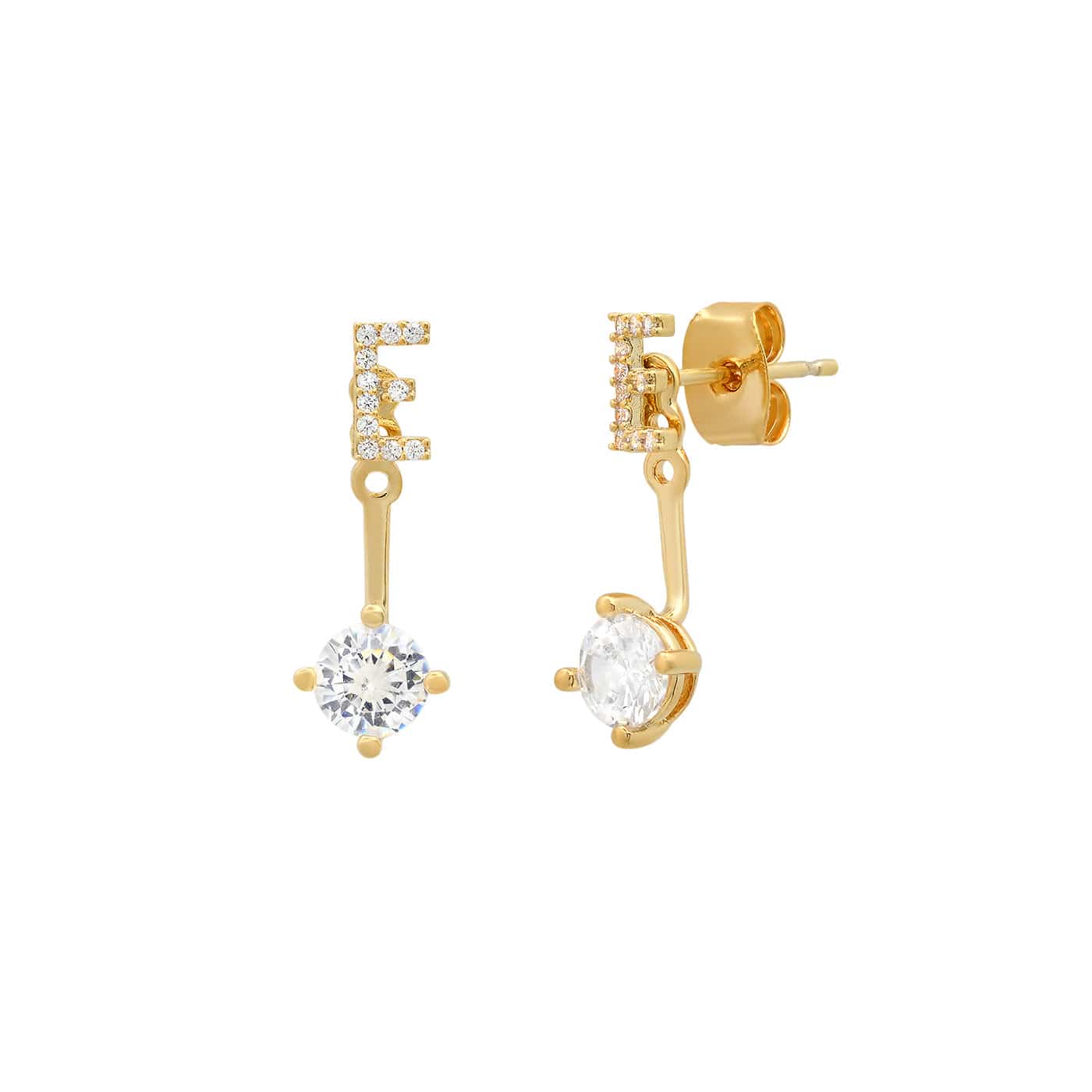 TAI JEWELRY Earrings E CZ Monogram Ear Jacket