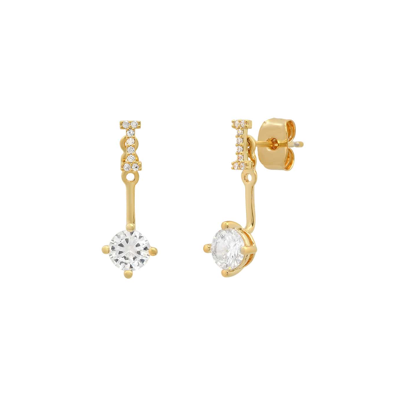 TAI JEWELRY Earrings I CZ Monogram Ear Jacket