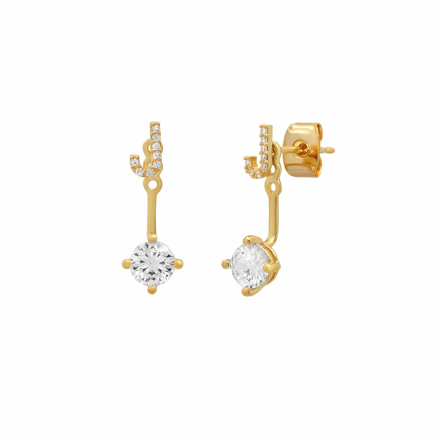 TAI JEWELRY Earrings J CZ Monogram Ear Jacket