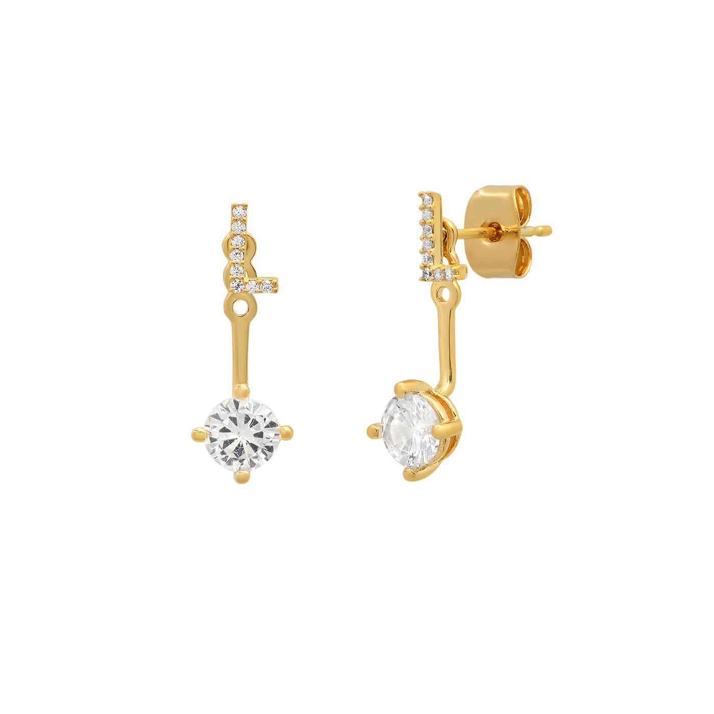 TAI JEWELRY Earrings L CZ Monogram Ear Jacket