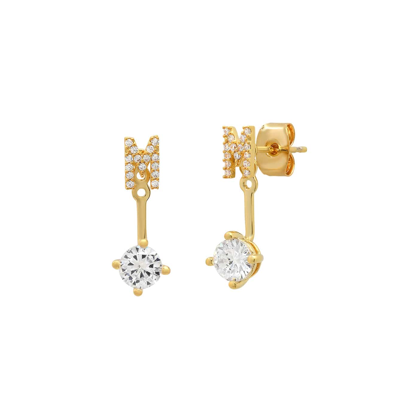 TAI JEWELRY Earrings M CZ Monogram Ear Jacket