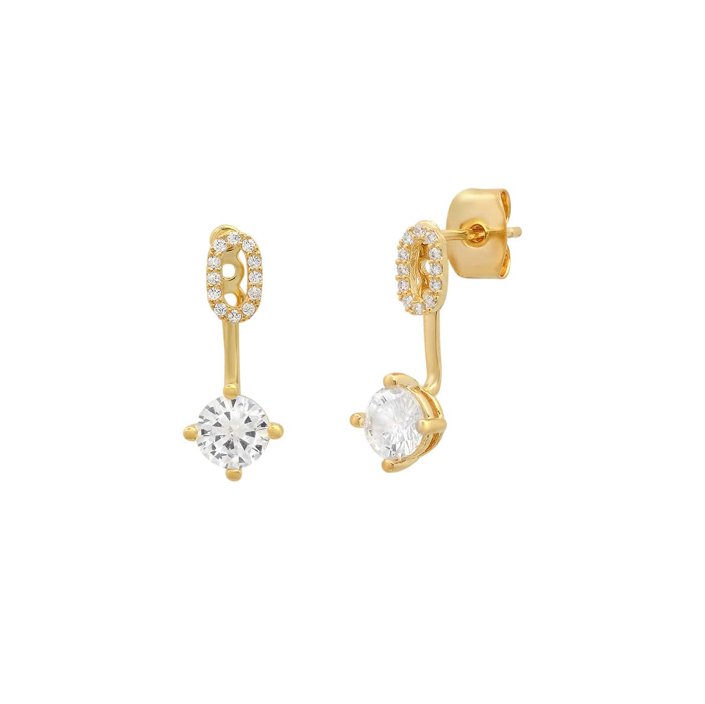TAI JEWELRY Earrings O CZ Monogram Ear Jacket