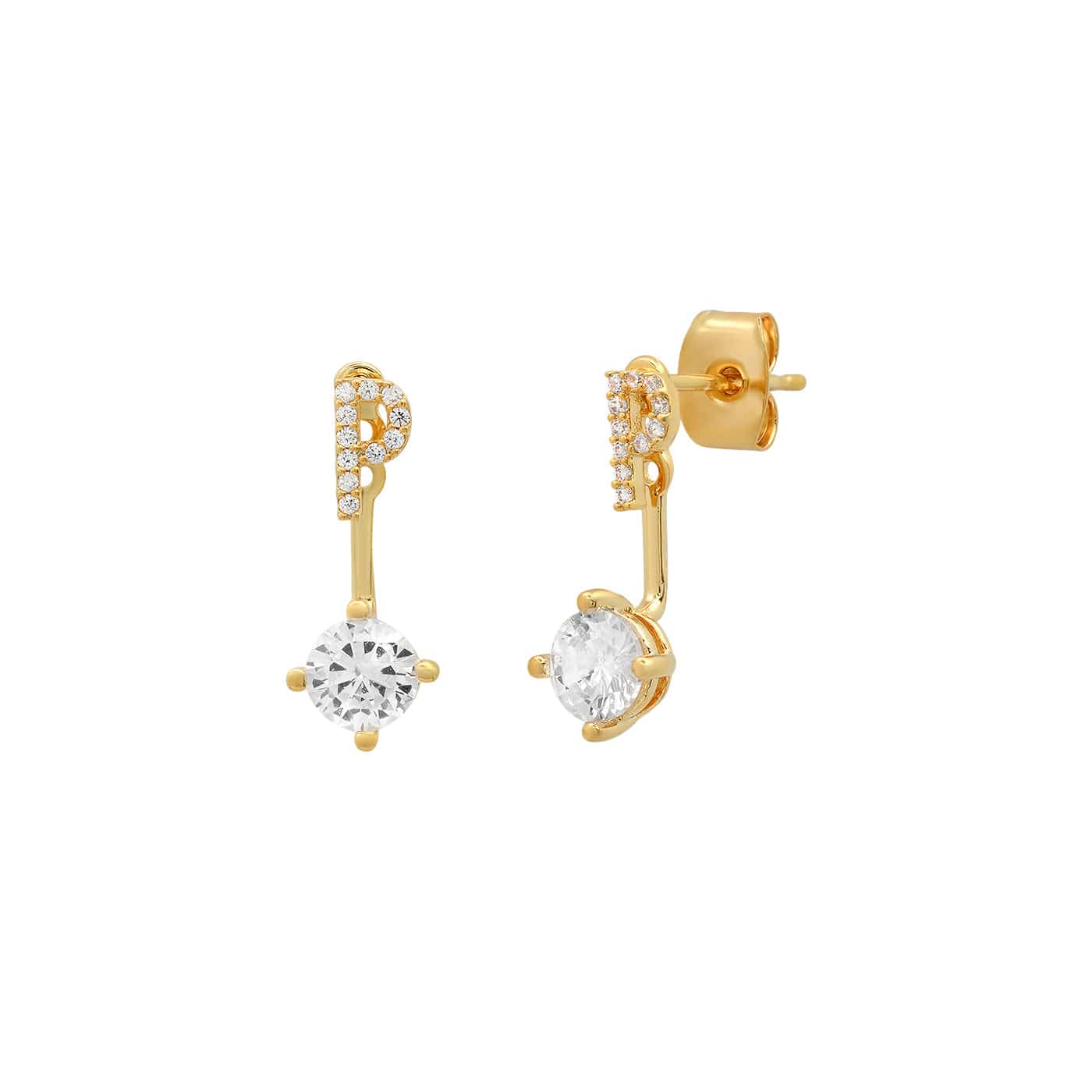 TAI JEWELRY Earrings P CZ Monogram Ear Jacket