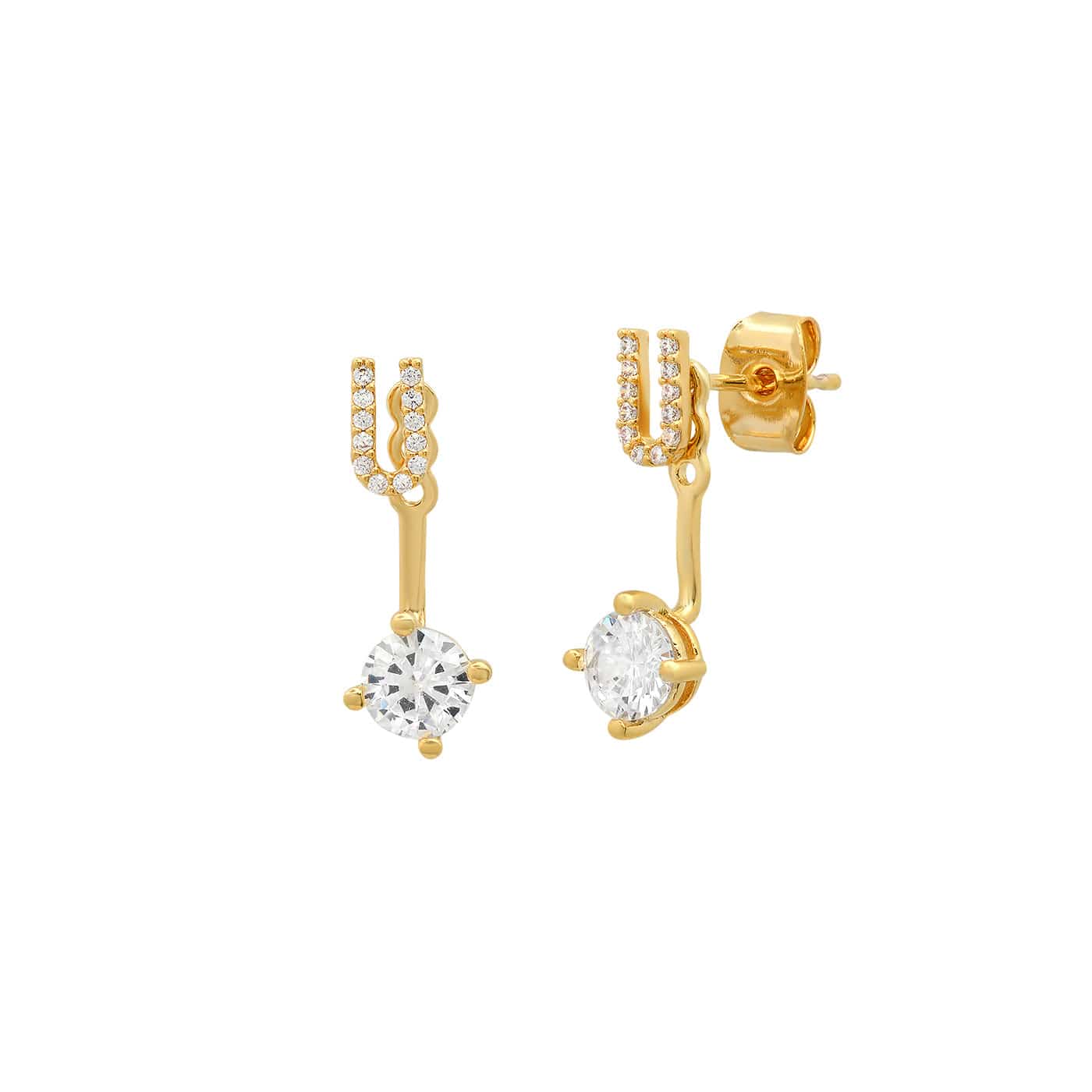 TAI JEWELRY Earrings U CZ Monogram Ear Jacket
