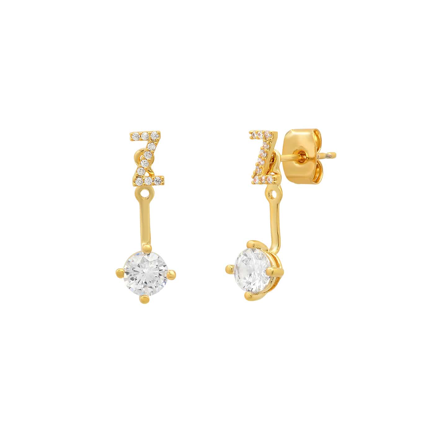 TAI JEWELRY Earrings Z CZ Monogram Ear Jacket