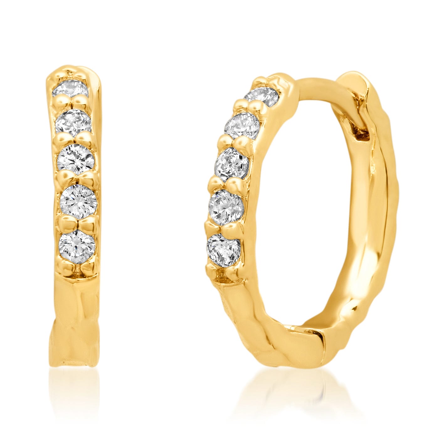 TAI JEWELRY | CZ Pave Reversible Huggies | Earrings |