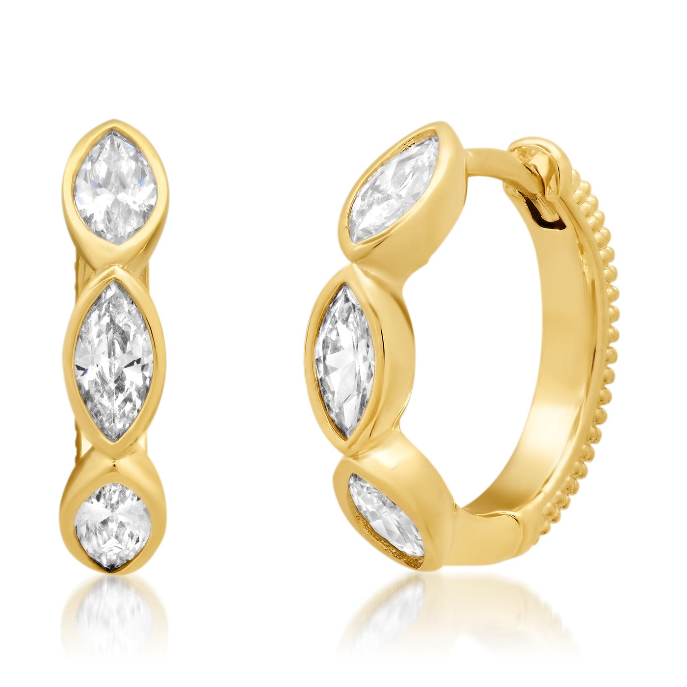 TAI JEWELRY Earrings CZ Reversible Huggies
