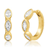 TAI JEWELRY Earrings CZ Reversible Huggies