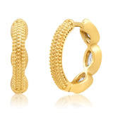 TAI JEWELRY Earrings CZ Reversible Huggies