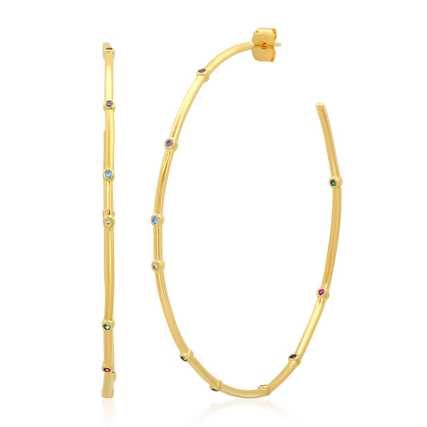 TAI JEWELRY | Rainbow Sparkle Hoop Earrings | Earrings |