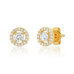TAI JEWELRY | CZ Studs with Pave Halo | Earrings |