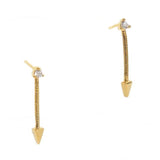 TAI JEWELRY Earrings Cz With Snake Chain Drop And Triangle Detail