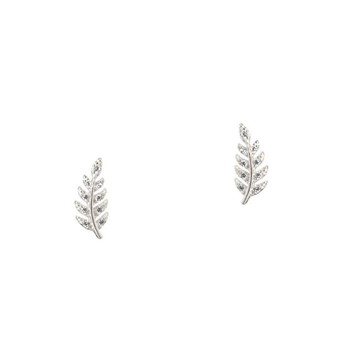 TAI JEWELRY Earrings silver Delicate Leaf Studs