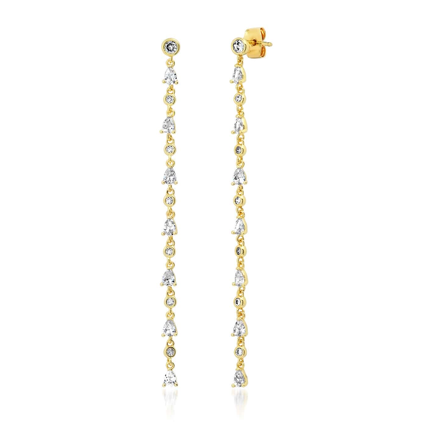 TAI JEWELRY Earrings Delicate Linear CZ Earrings