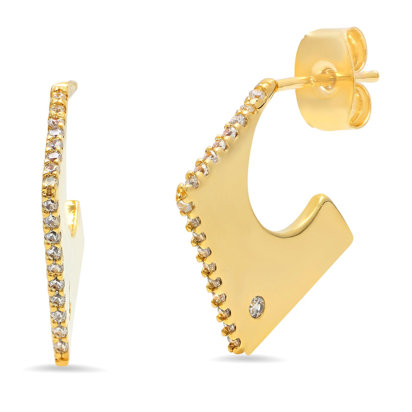 TAI JEWELRY | Diamond Abstract Huggie | Earrings |