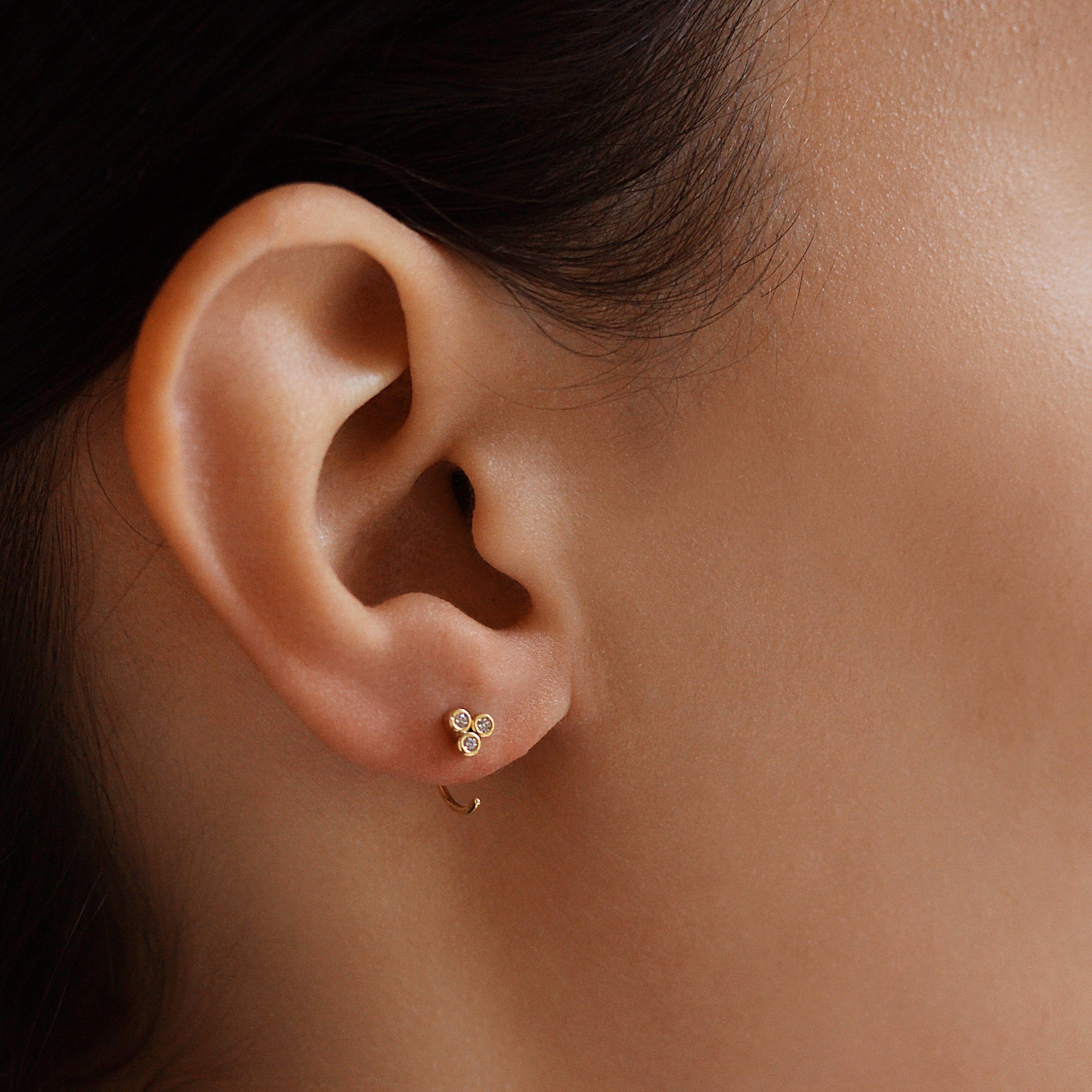 TAI JEWELRY Earrings GOLD Dotted Huggie Earrings