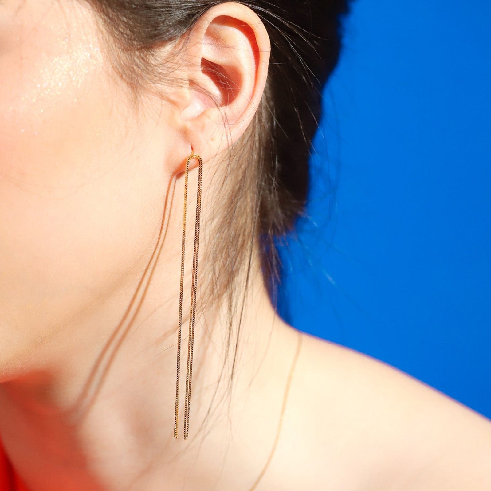 TAI JEWELRY | Double Chain Linear Earrings | Earrings |
