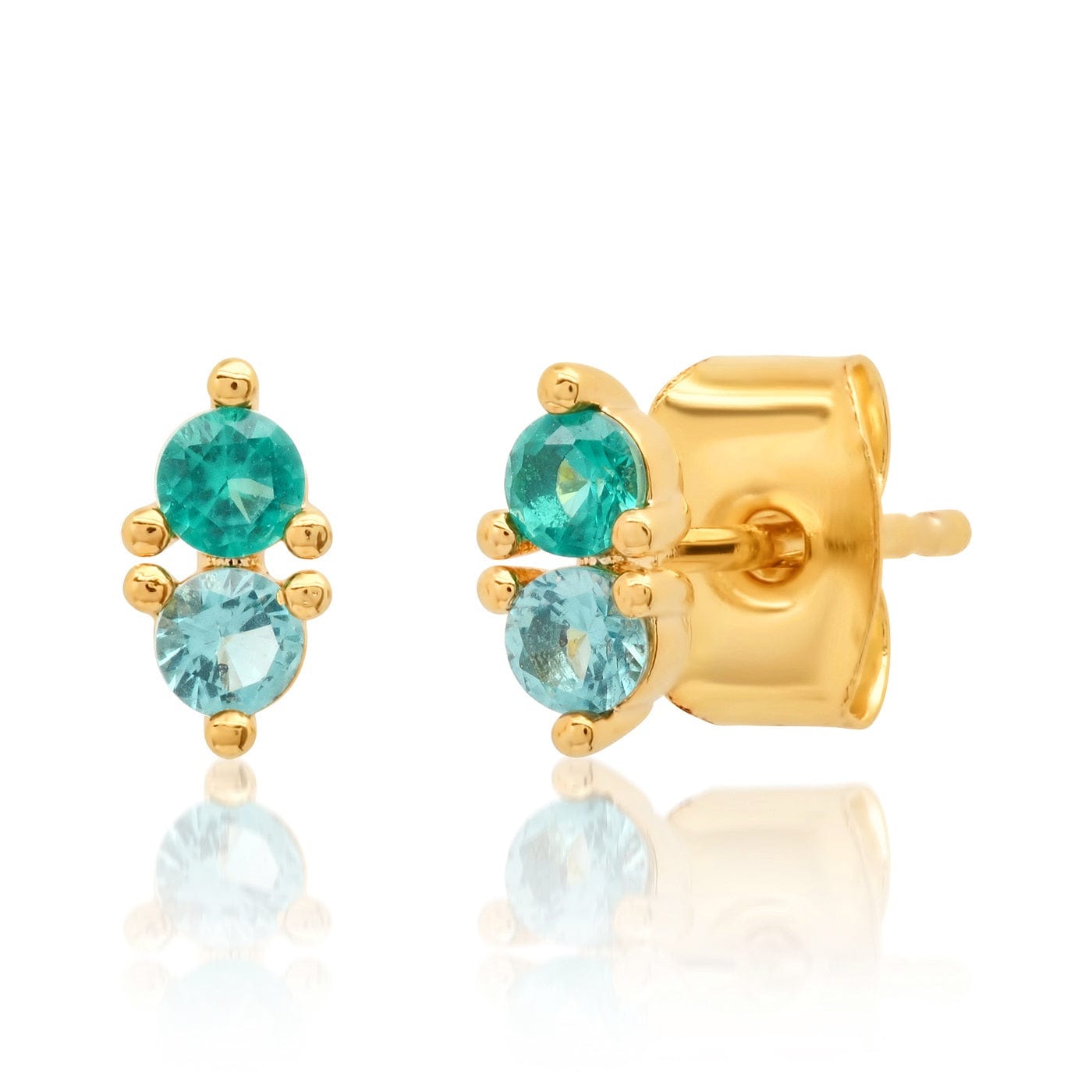 TAI JEWELRY | Double CZ Stud | Earrings |