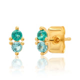 TAI JEWELRY | Double CZ Stud | Earrings |