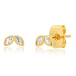 TAI JEWELRY Earrings Double Leaf Stud