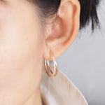 TAI JEWELRY Earrings Double Oval Hoops
