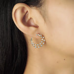 TAI JEWELRY Earrings Double Row Cz Front Facing Hoop