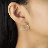 TAI JEWELRY Earrings Double Row Cz Front Facing Hoop