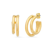 TAI JEWELRY | Double Row High Low Tubular Hoop | Earrings |