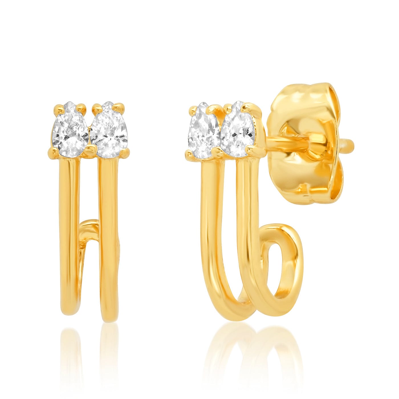 TAI JEWELRY Earrings Double Stone Cage Earring