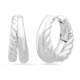 TAI JEWELRY Earrings Silver Double Twist Hoop