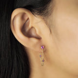TAI JEWELRY | Draper Studs With CZ Chain | Earrings |