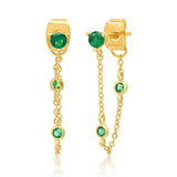 TAI JEWELRY | Draper Studs With CZ Chain | Earrings |