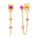 TAI JEWELRY | Draper Studs With CZ Chain | Earrings |